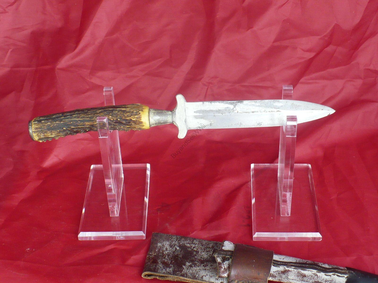WWII German stag horn boot knife — concealed in jackboots