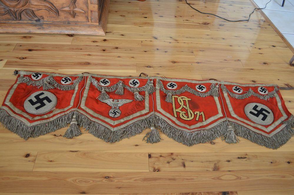 WW2 German military band drum skirt with embroidered insignia