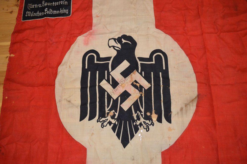 WW2 German Nazi red square pennant — reverse view