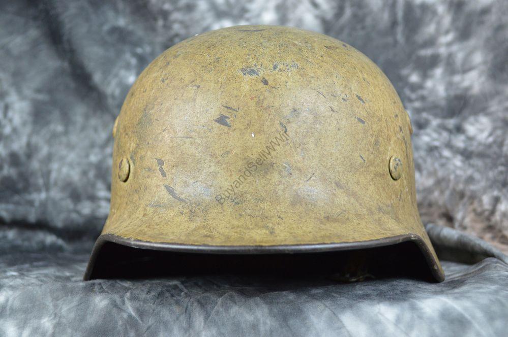 WW2 German DAK camo helmet