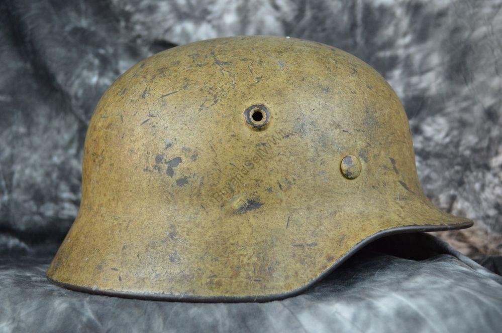 WWII German camo DAK helmet