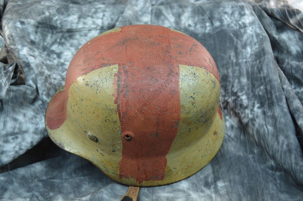 WW2 German DAK Medic Helmet top view