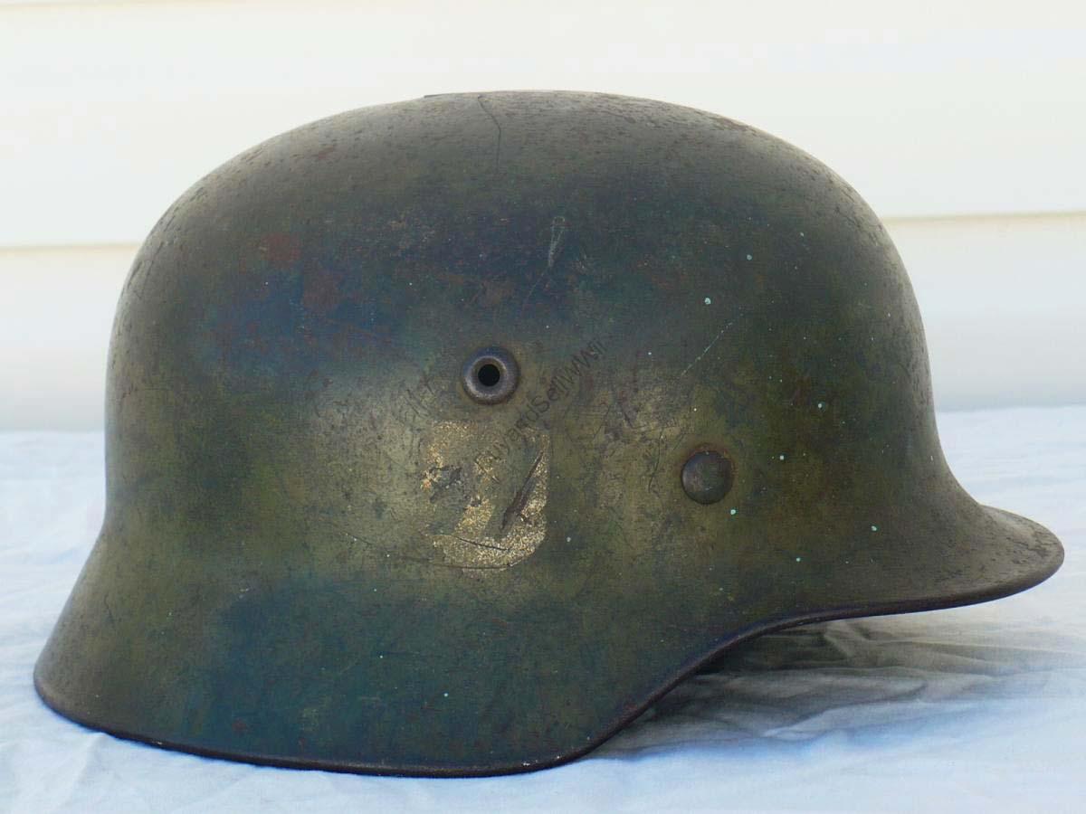 WWII SS Camo Helmet with Initials