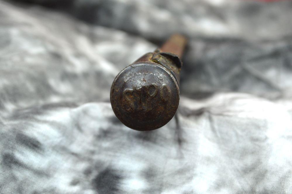 WW2 SIPO concentration camp blackjack — detail view