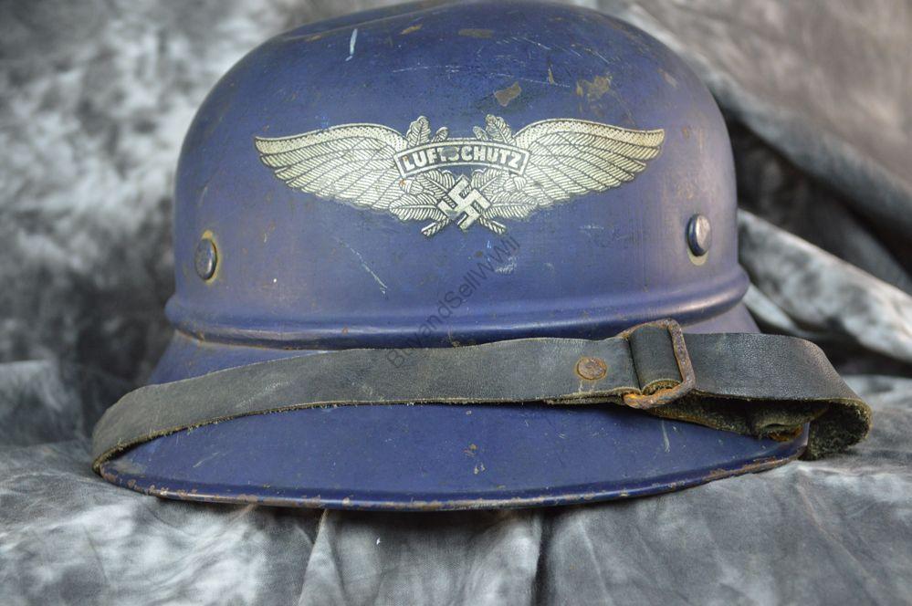 WW2 German Gladiator Luftschutz civil air defense helmet