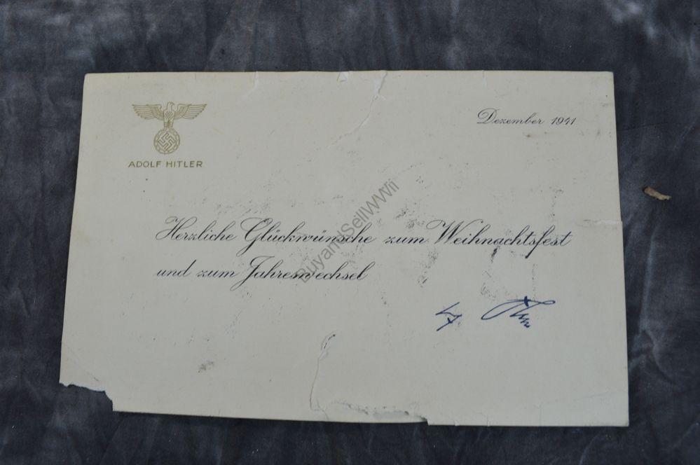 WW2 German Hitler Christmas Card signed