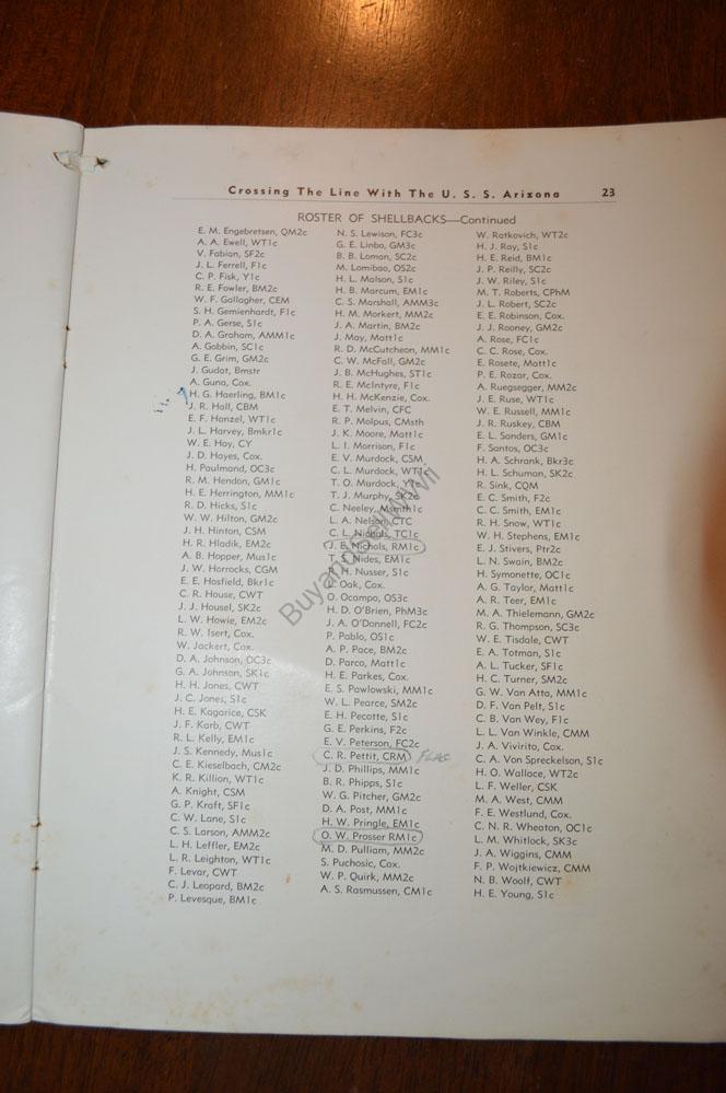 USS Arizona Crossing the Line — photograph 22